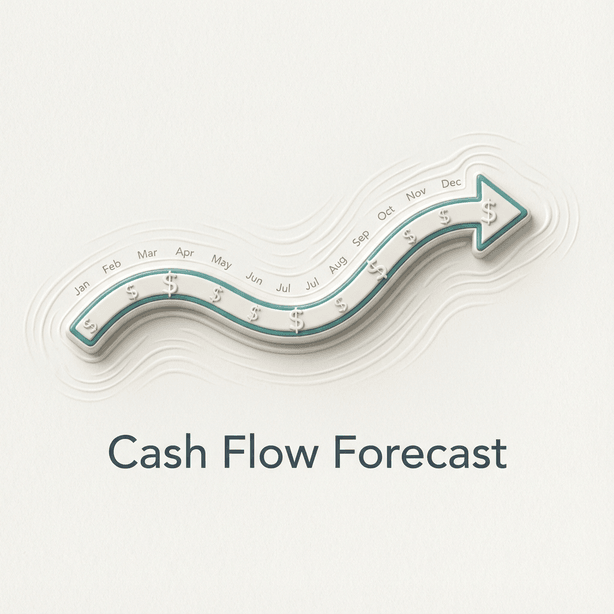 12-month cash flow forecast visualization