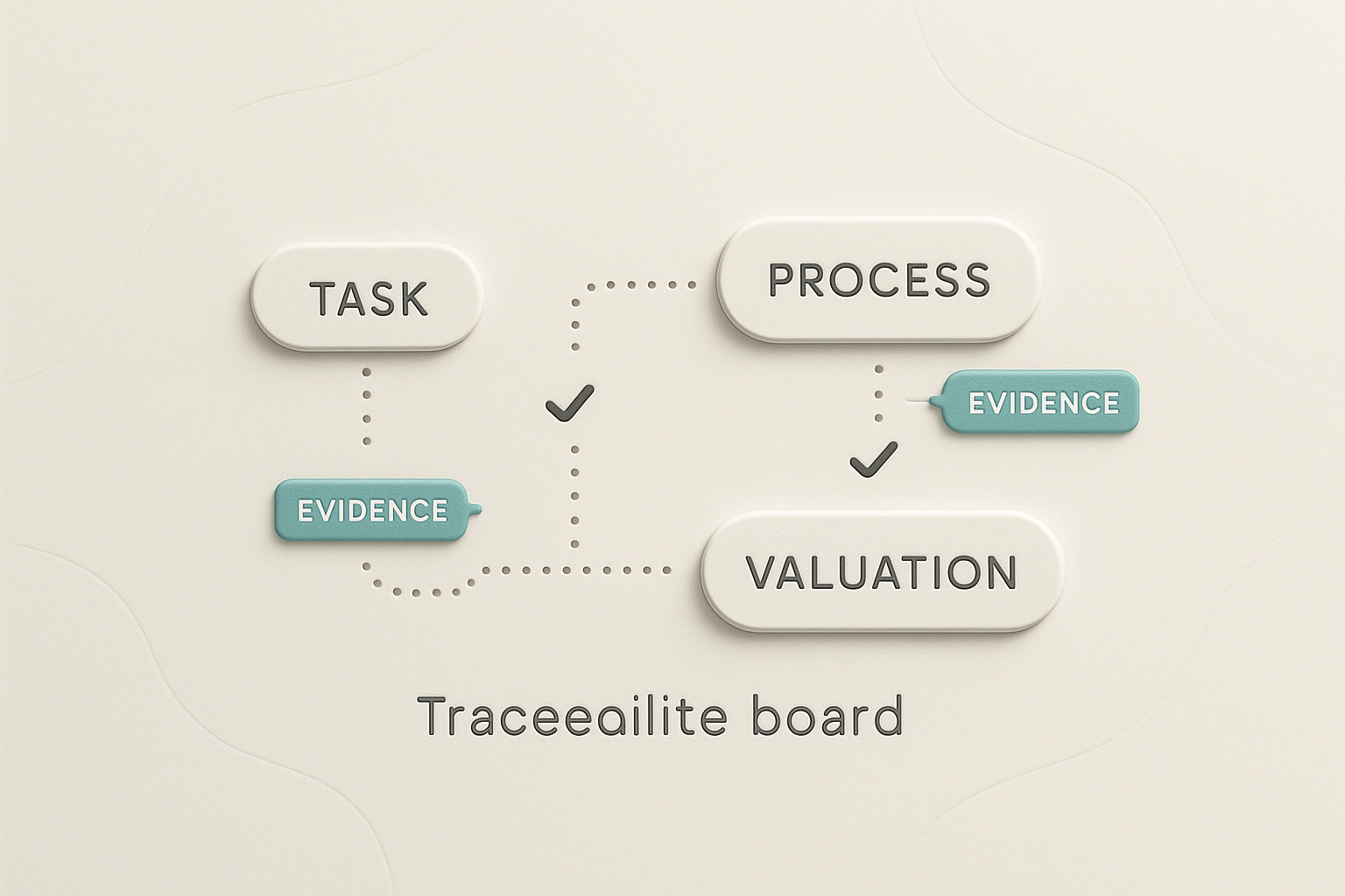 Task → Process → KPI → Valuation traceability board