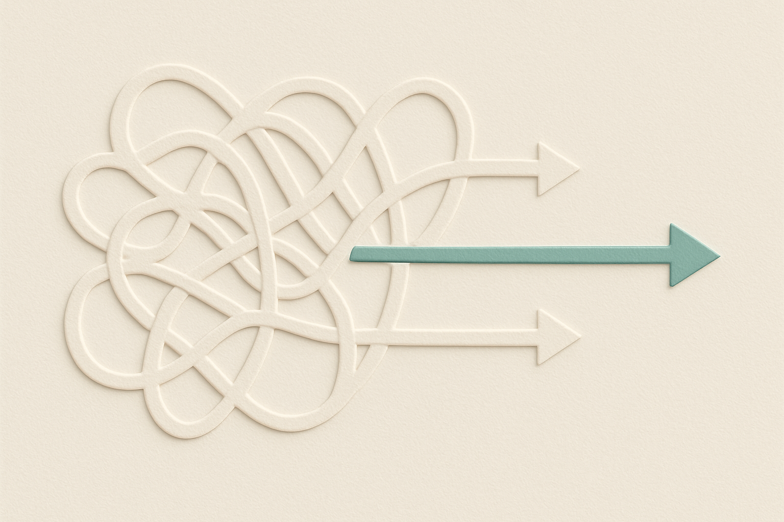 Teal path cutting through tangled handoffs