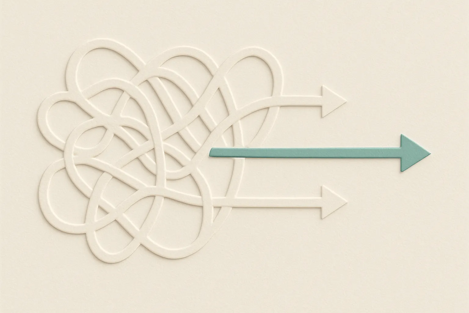 Teal path cutting through tangled handoffs