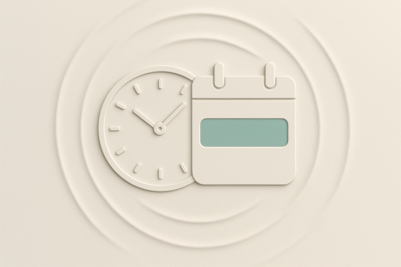 Protected coaching time visualized as a clock-calendar blend