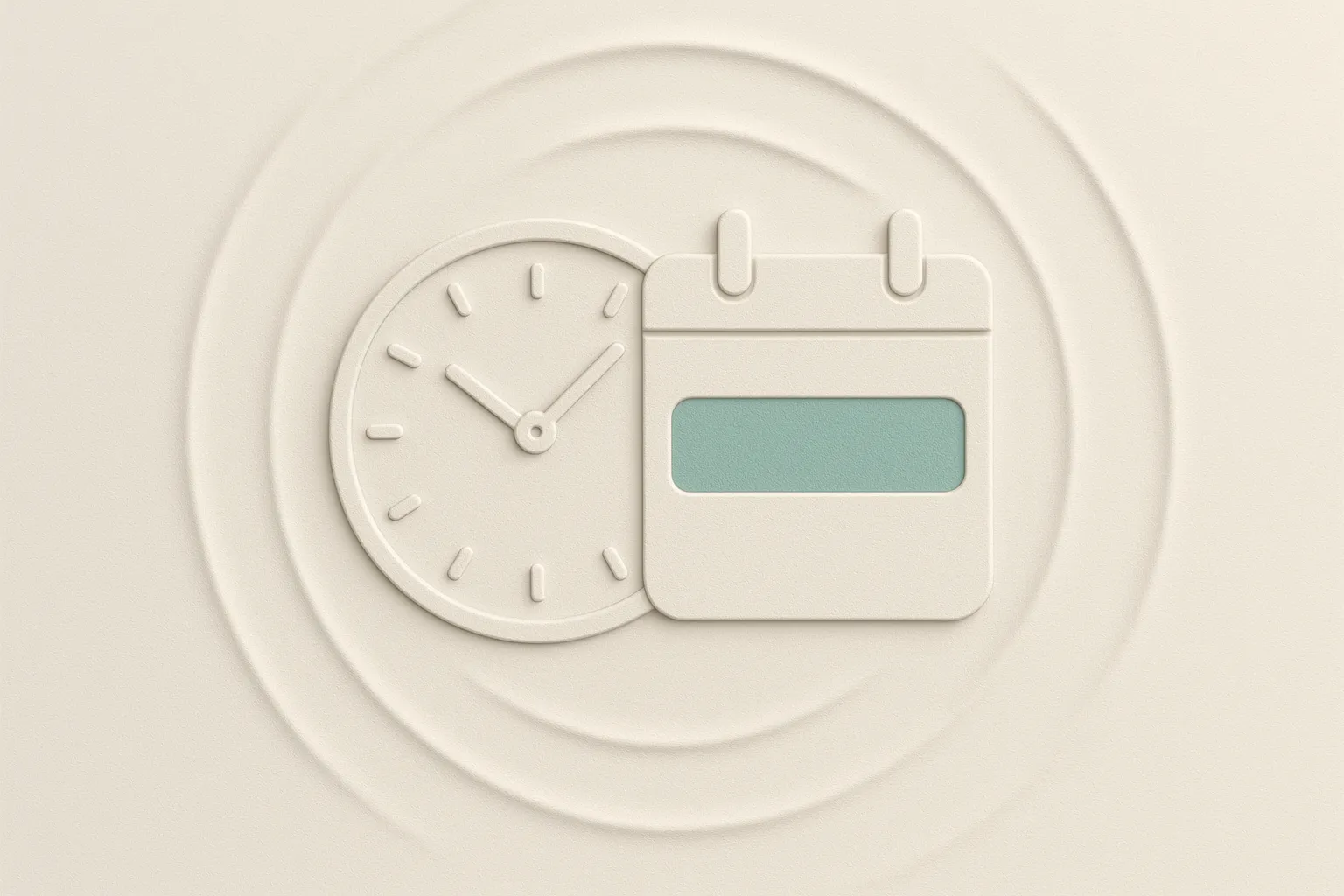 Protected coaching time visualized as a clock-calendar blend