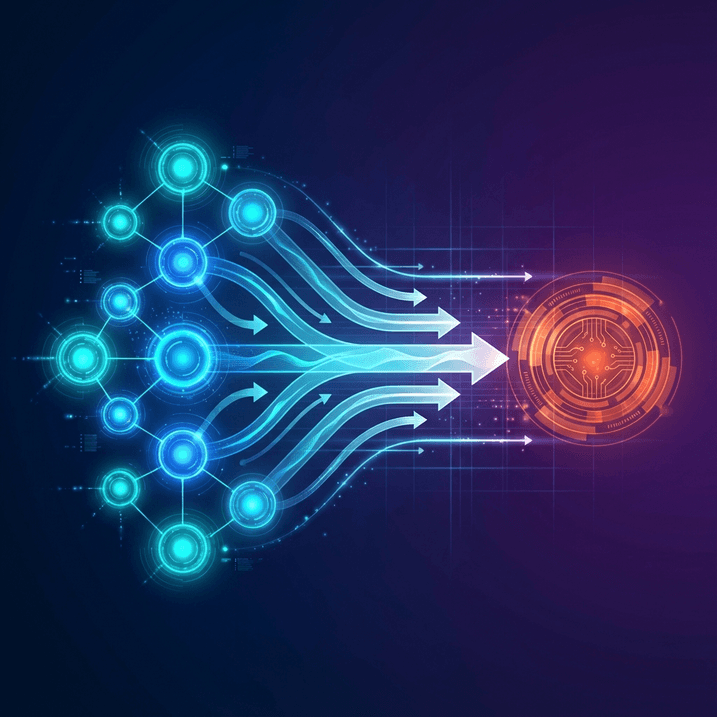 Diagrama de flujo mostrando flujo de datos unidireccional con la hoja de tiempo como nodo sin salida