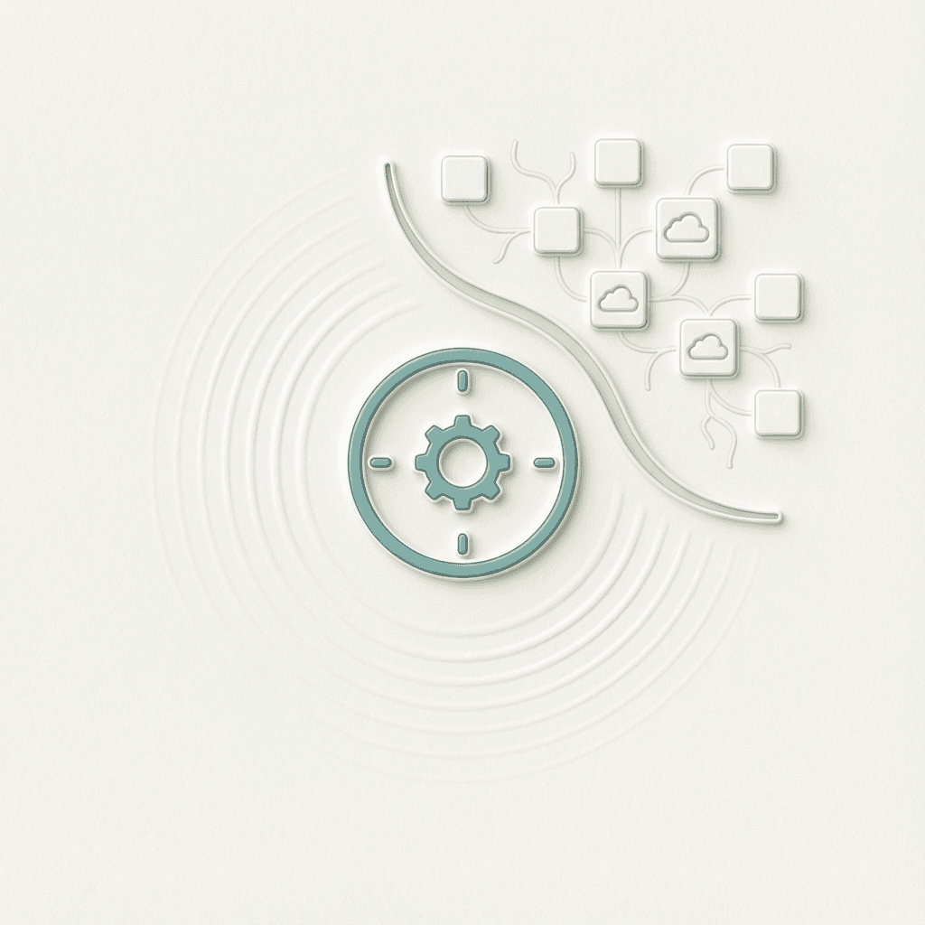 Ilustración de deuda de herramientas mostrando la hoja de tiempo como sistema aislado